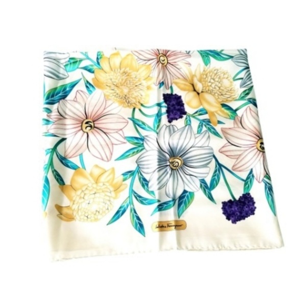 Salvatore Ferragamo Accessories - Salvatore Ferragamo Large Square 100% Silk Scarf